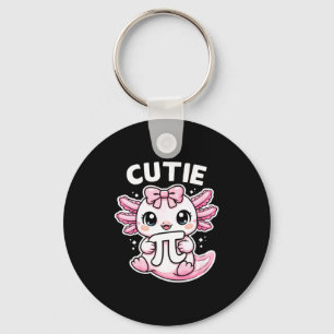Funny cute axolotl symbol math teacher cutie key ring