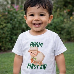 Funny cute Baby First Eid Adha funny Baby Name T-Shirt