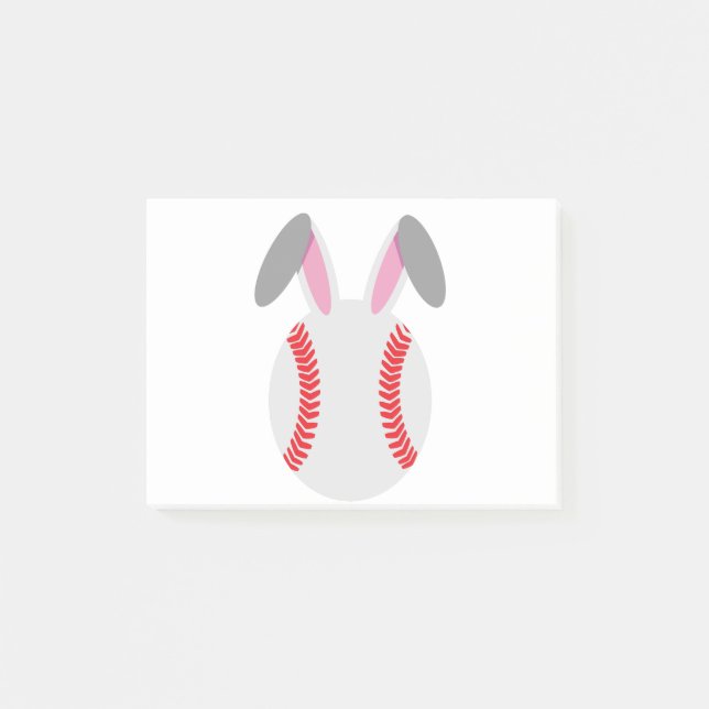 Funny Cute Baseball Rabbit Easter Gift Post-it Notes (Front)