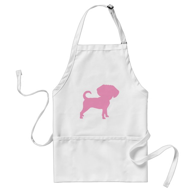 Funny Cute Big Head Puggle Dog (pink) Standard Apron (Front)