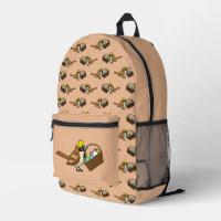 Funny Cute Bird with Colourful Eggs Basket Pattern