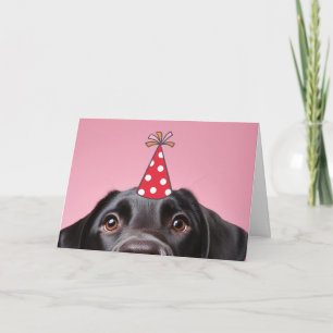 Funny Cute Black Dog Birthday Card 