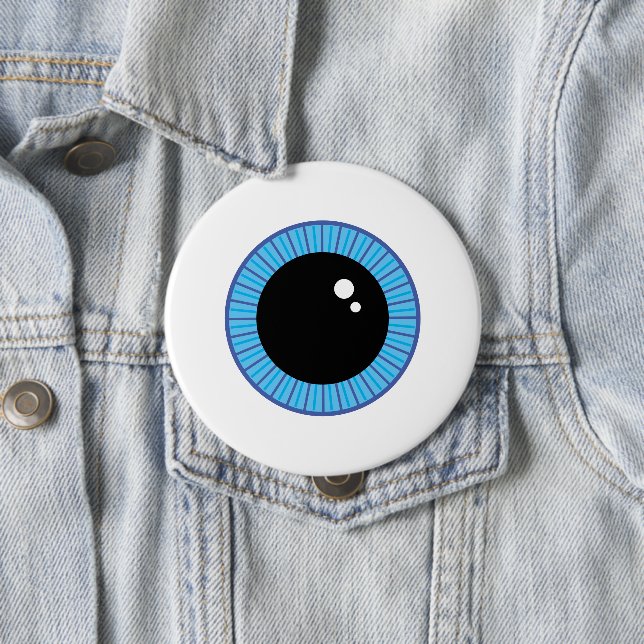 Funny Cute Blue Eyeball 10 Cm Round Badge (In Situ)