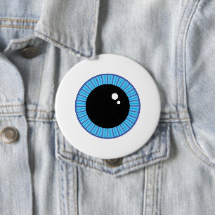 Funny Cute Blue Eyeball 10 Cm Round Badge