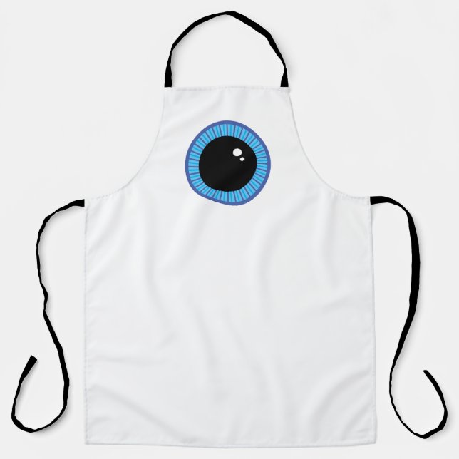 Funny Cute Blue Eyeball Apron (Front)