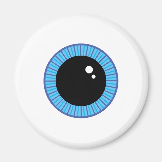 Funny Cute Blue Eyeball Magnet (Front)