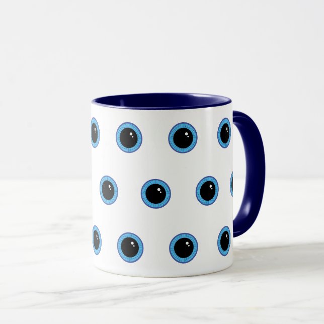 Funny Cute Blue Eyes Mug (Front Right)