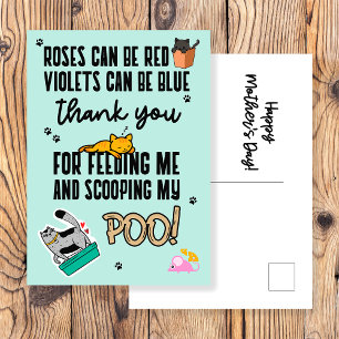 Funny Cute Blue Happy Mother's Day From Cat Postcard