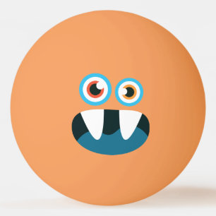 Funny  Cute Blue Monster. Ping Pong Ball