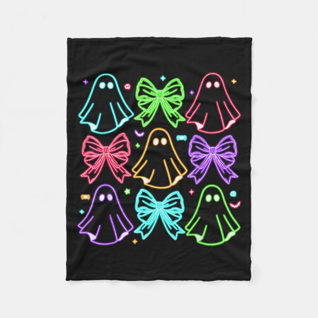 Funny Cute Boo Ghost Soky Season Glow In Halloween Fleece Blanket (Front)