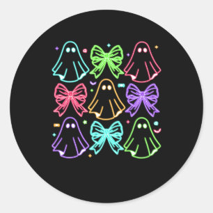 Funny Cute Boo Ghost Spooky Season Glow In Hallowe Classic Round Sticker