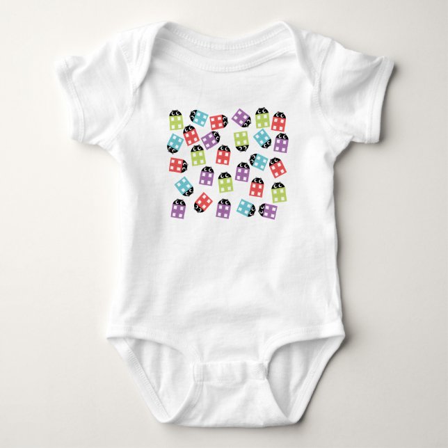 Funny cute bricks baby bodysuit (Front)