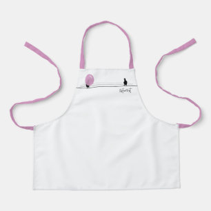 Funny Cute Bubblegum Birds on a Wire White Apron