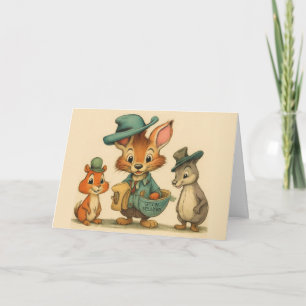 Funny Cute Cartoon Animal Couriers Any Occasion Card