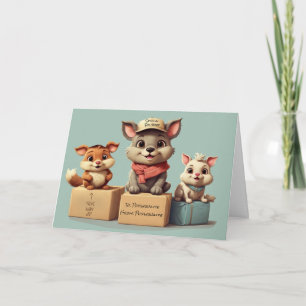 Funny Cute Cartoon Animals Any Occasion Delivery Card