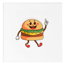 Funny Cute Cartoon Burger Illustration
