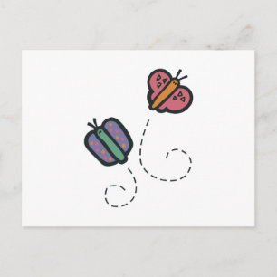 funny cute cartoon butterflies postcard