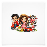 Funny Cute Cartoon Caricature Friends and Cow Mug 
