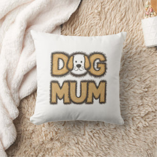 Funny cute cartoon dog mum mother's day cushion
