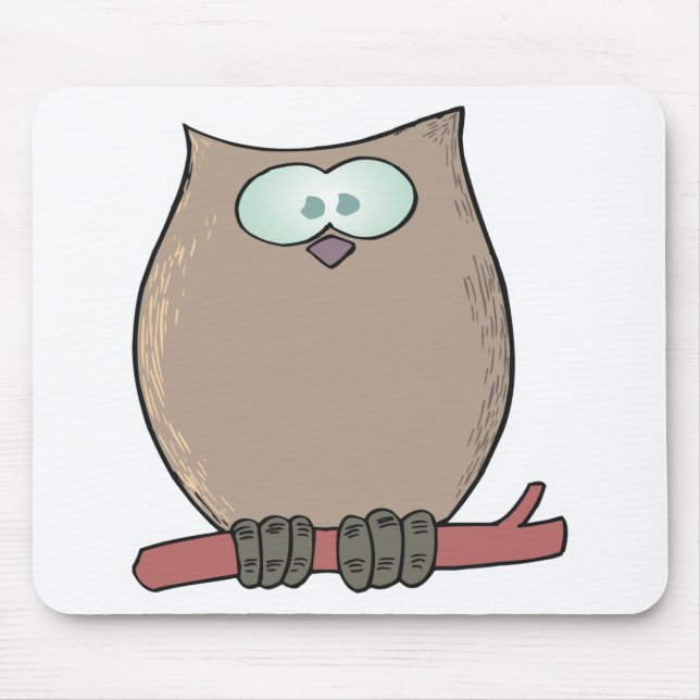 funny cute cartoon owl mouse pad (Front)