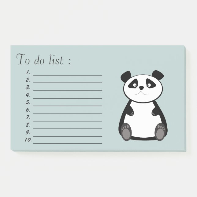 Funny cute cartoon panda "to do list" post-it notes (Front)