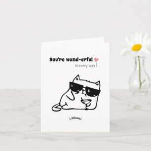Funny Cute Cat Birthday Card-Custom Name Card