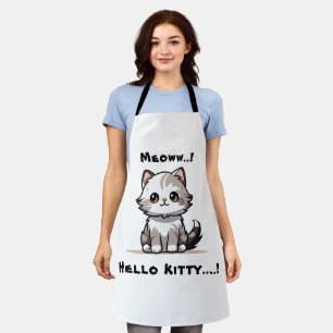 Funny Cute Cat Catmas Humour Apron