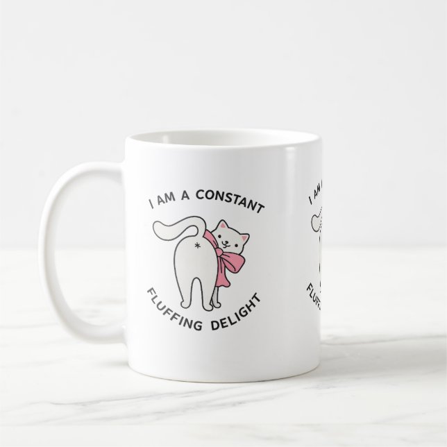 Funny Cute Cat Coffee Cup | Cat Lover Humor Mug (Left)