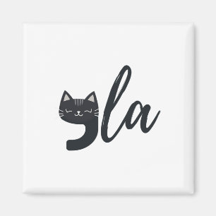 Funny Cute Cat Comma La Funny Kamala Harris Presid Magnet
