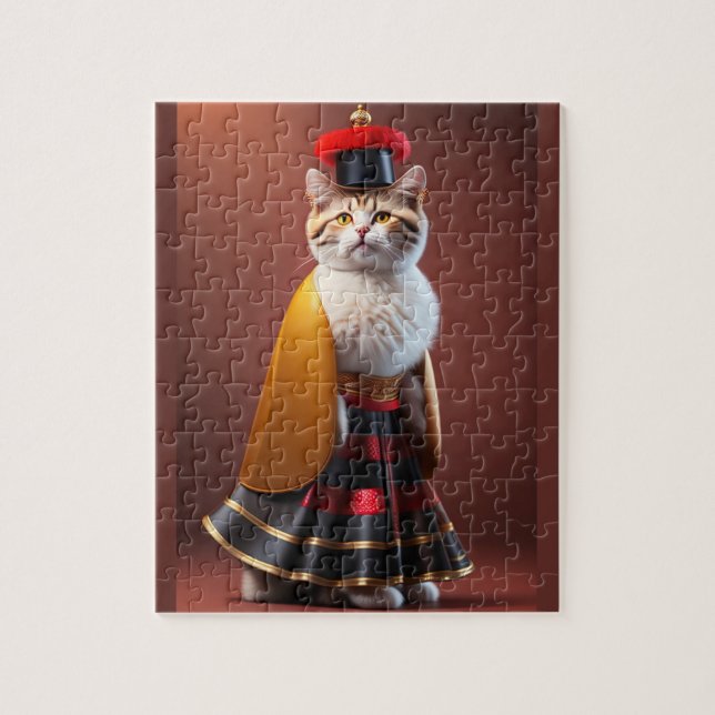 Funny Cute Cat Digital Painting 3D Style Jigsaw Puzzle (Vertical)