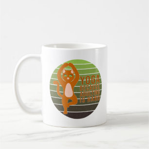 Funny cute cat doing yoga. funny yoga design coffee mug