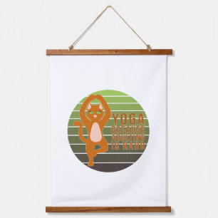 Funny cute cat doing yoga. funny yoga design hanging tapestry