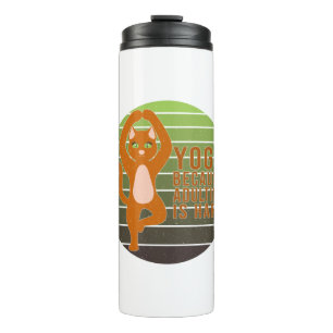 Funny cute cat doing yoga. funny yoga design thermal tumbler