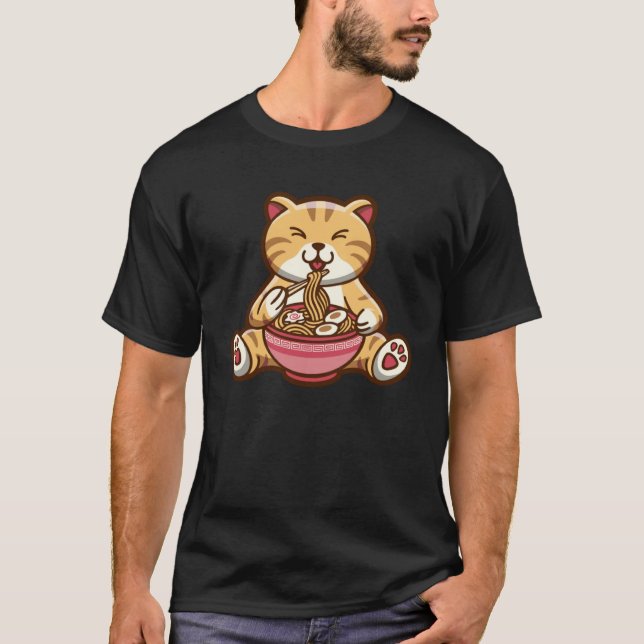 Funny cute cat eating spaghetti Pullover Hoodie (Front)