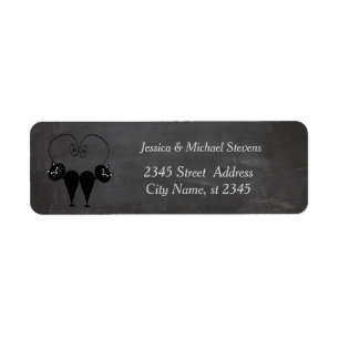 Funny cute cat love couple chalkboard wedding return address label