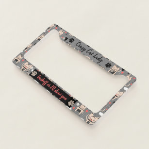 Funny Cute Cat Lover Pet Licence Plate Frame