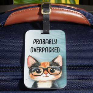 Funny Cute Cat Luggage Tag