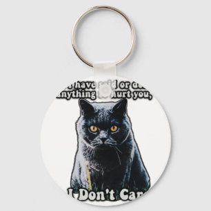 Funny cute cat meme for cat lovers and cat owners key ring