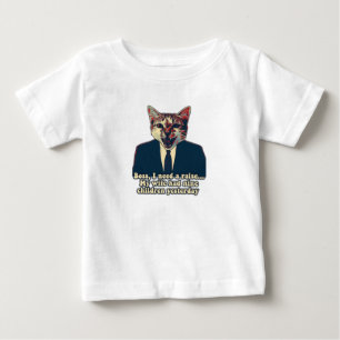 Funny cute cat meme for cat persons and cat lovers baby T-Shirt