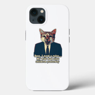 Funny cute cat meme for cat persons and cat lovers iPhone 13 case