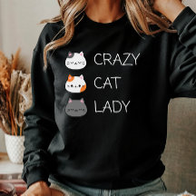 Funny Cute Cat Mum Crazy Cat Lady Womens 