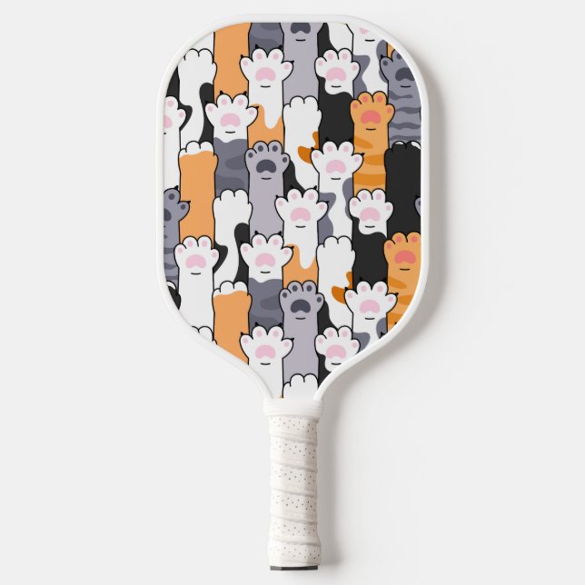Funny Cute Cat Paw Pattern Pickleball Paddle (Front)
