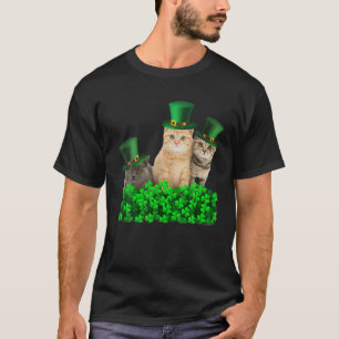 Funny Cute Cat Saint Patrick Day Happy St Cattrick T-Shirt