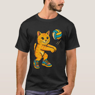 Funny Cute Cat Volleyball Player Fan Tee Trainer T