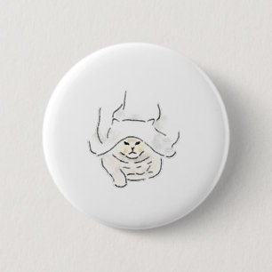 Funny Cute Cat Wearing Towel Hand Drawn Art 6 Cm Round Badge