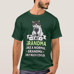 Funny Cute Cat Womens Best Cat Grandma Ever T-Shirt