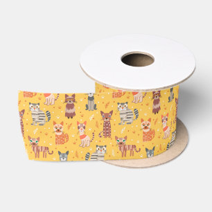 Funny Cute Cats Ribbon Satin Ribbon