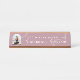 Funny Cute Chic Best Friend & Boss Lady Galentine Desk Name Plate