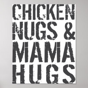 Funny Cute Chicken Mum Graphic For Nugget Lover Poster