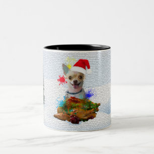 Funny, Cute Chihuahua Dog Yappy Christmas Two-Tone Coffee Mug